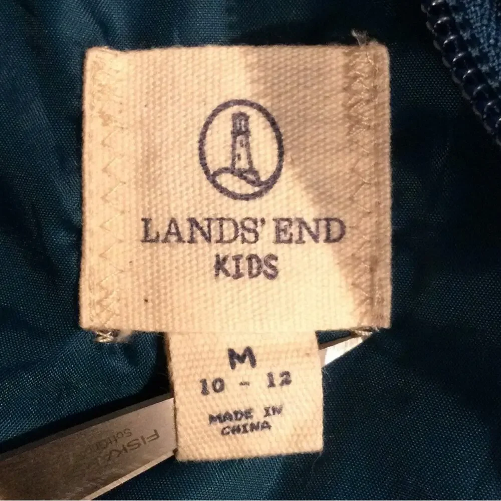 Lands’ End Camo print Puffer Vest Medium 10/12
